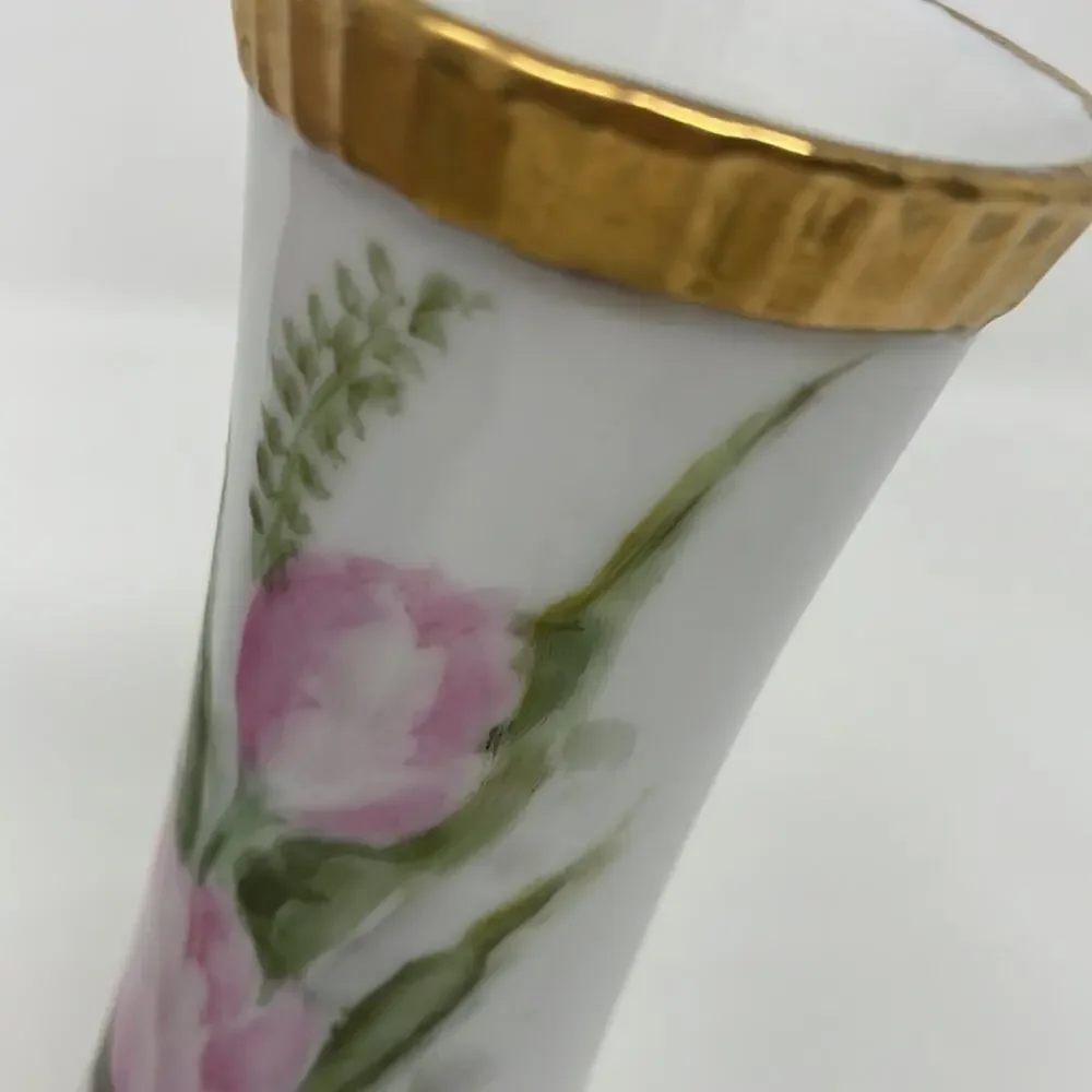 Vintage Heinrich & Co. Bavaria hand painted floral vase